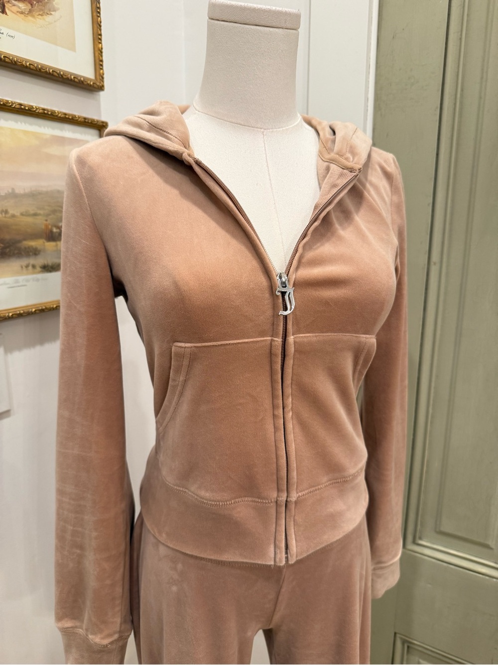 Juicy Couture Tan Velour Tracksuit Set
